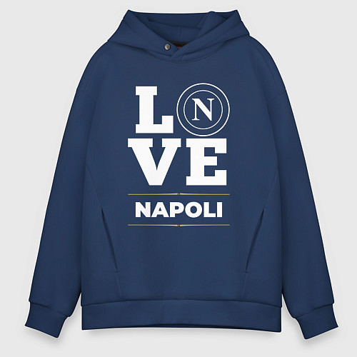 Мужское худи оверсайз Napoli Love Classic / Тёмно-синий – фото 1