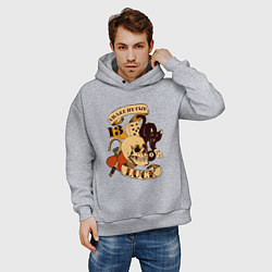 Толстовка оверсайз мужская Я сам сама создаю свою удачу, цвет: меланж — фото 2