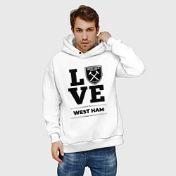 Толстовка оверсайз мужская West Ham Love Классика, цвет: белый — фото 2