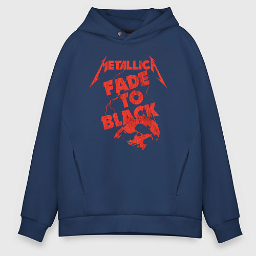 Мужское худи оверсайз Metallica Fade To Black Rock Art / Тёмно-синий – фото 1