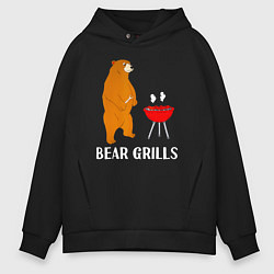 Толстовка оверсайз мужская Bear Grills Беар Гриллс, цвет: черный