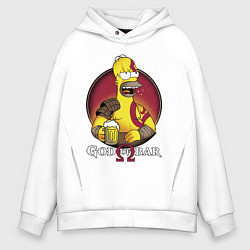 Толстовка оверсайз мужская Homer god of bar, цвет: белый