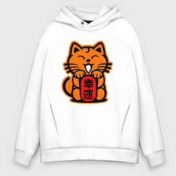 Толстовка оверсайз мужская JDM Cat, цвет: белый