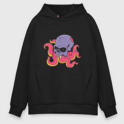 Толстовка оверсайз мужская Skull Octopus, цвет: черный