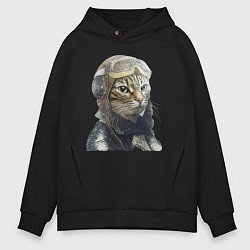 Мужское худи оверсайз Кот - пилот The pilot Cat