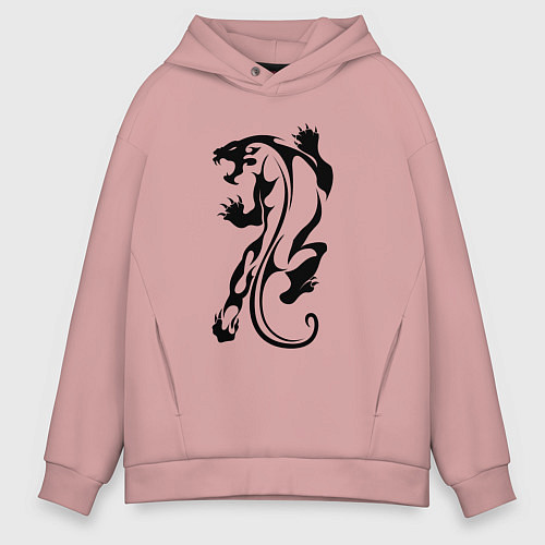 Мужское худи оверсайз Tiger Tattoo Тигр Татуировка / Пыльно-розовый – фото 1