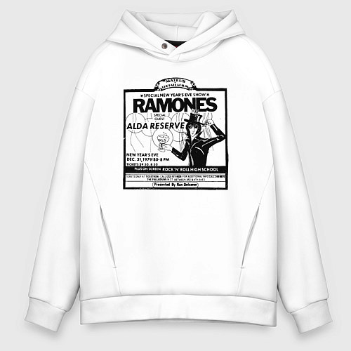Мужское худи оверсайз Live at the Palladium, NY - Ramones / Белый – фото 1