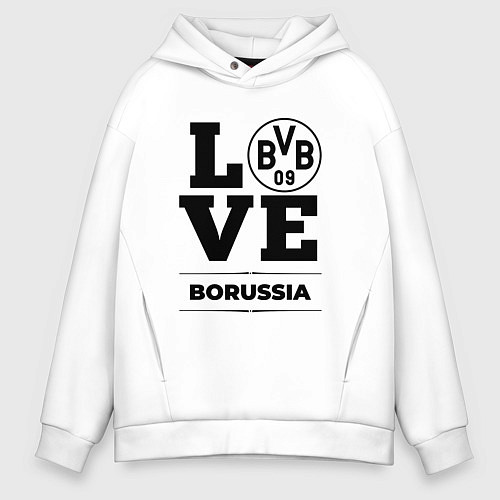 Мужское худи оверсайз Borussia Love Классика / Белый – фото 1