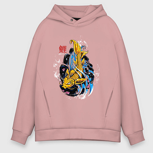 Мужское худи оверсайз Golden carp / Пыльно-розовый – фото 1