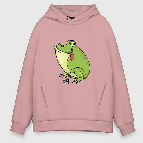 Мужское худи оверсайз Милый Лягушонок / Пыльно-розовый – фото 1