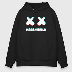 Толстовка оверсайз мужская MARSHMELLO МАРШМЕЛЛОУ NEON, цвет: черный