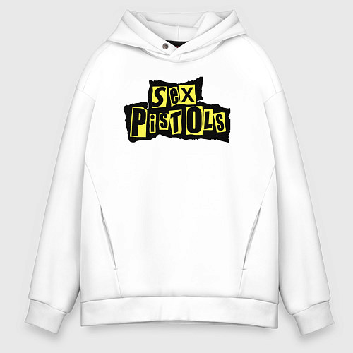 Мужское худи оверсайз Sex Pistols лого / Белый – фото 1
