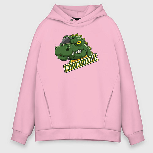 Мужское худи оверсайз Pirate Crocodile / Светло-розовый – фото 1