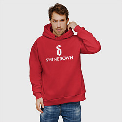 Толстовка оверсайз мужская Shinedown логотип с эмблемой, цвет: красный — фото 2