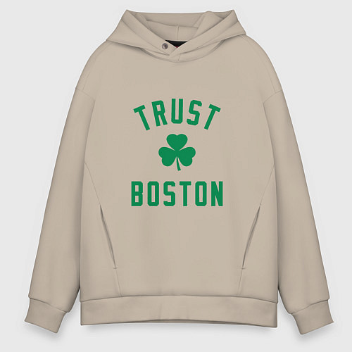 Мужское худи оверсайз Trust Boston / Миндальный – фото 1