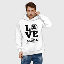 Толстовка оверсайз мужская Skoda Love Classic, цвет: белый — фото 2