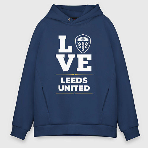 Мужское худи оверсайз Leeds United Love Classic / Тёмно-синий – фото 1