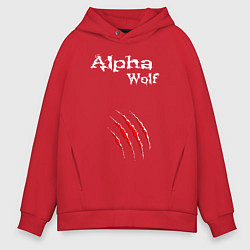 Толстовка оверсайз мужская Alpha Wolf Альфа Волк, цвет: красный