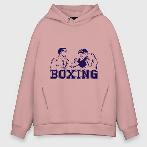 Мужское худи оверсайз Бокс Boxing is cool / Пыльно-розовый – фото 1