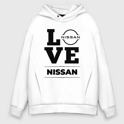 Мужское худи оверсайз Nissan Love Classic / Белый – фото 1