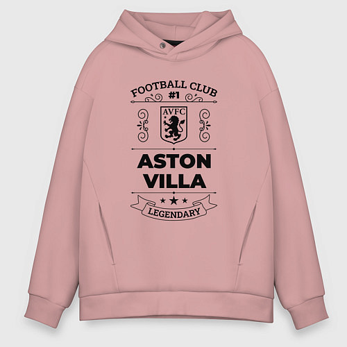 Мужское худи оверсайз Aston Villa: Football Club Number 1 Legendary / Пыльно-розовый – фото 1