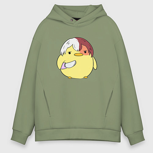 Мужское худи оверсайз Опасный Тодороки My Hero Academia / Авокадо – фото 1