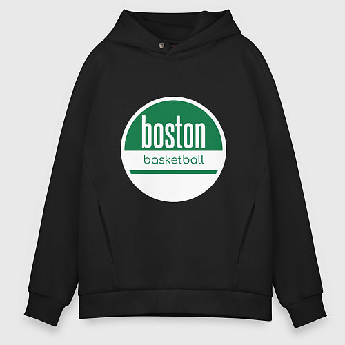 Мужское худи оверсайз Boston Basketball / Черный – фото 1