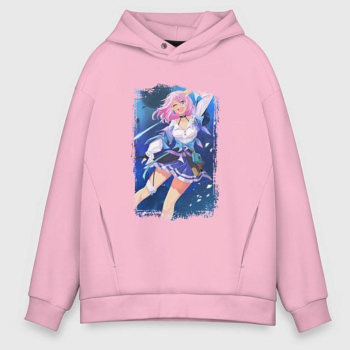 Мужское худи оверсайз Милашка 7 Марта Honkai star rail / Светло-розовый – фото 1