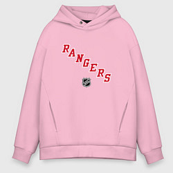 Толстовка оверсайз мужская New York Rangers NHL, цвет: светло-розовый