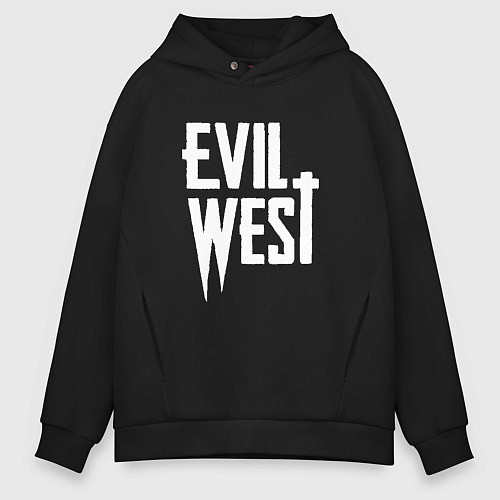 Мужское худи оверсайз Evil west logo / Черный – фото 1