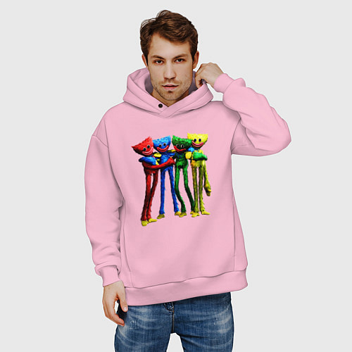 Мужское худи оверсайз GAME POPPY PLAYTIME Mini Huggies / Светло-розовый – фото 3