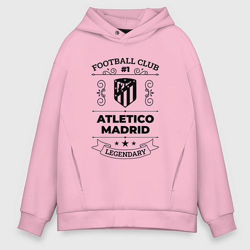 Мужское худи оверсайз Atletico Madrid: Football Club Number 1 Legendary / Светло-розовый – фото 1