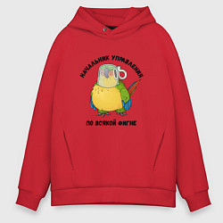 Толстовка оверсайз мужская Начальник всякой фигни, цвет: красный