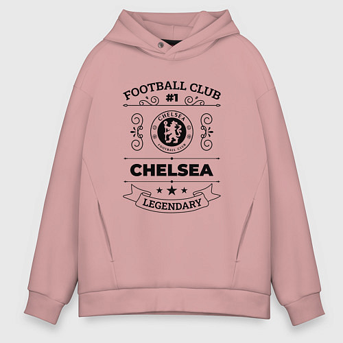Мужское худи оверсайз Chelsea: Football Club Number 1 Legendary / Пыльно-розовый – фото 1