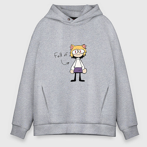 Мужское худи оверсайз Full of neco arc / Меланж – фото 1