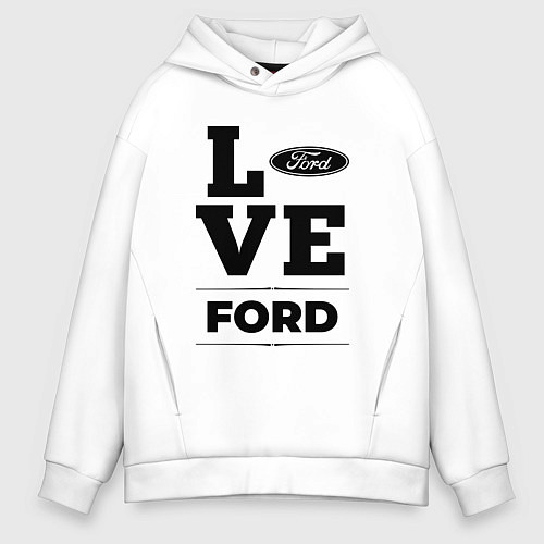 Мужское худи оверсайз Ford Love Classic / Белый – фото 1