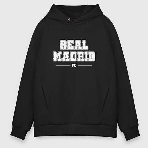 Мужское худи оверсайз Real Madrid Football Club Классика / Черный – фото 1