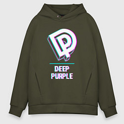 Толстовка оверсайз мужская Deep Purple Glitch Rock, цвет: хаки