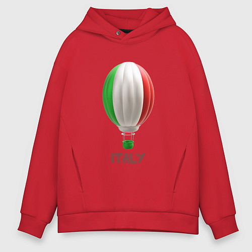 Мужское худи оверсайз 3d aerostat Italy flag / Красный – фото 1