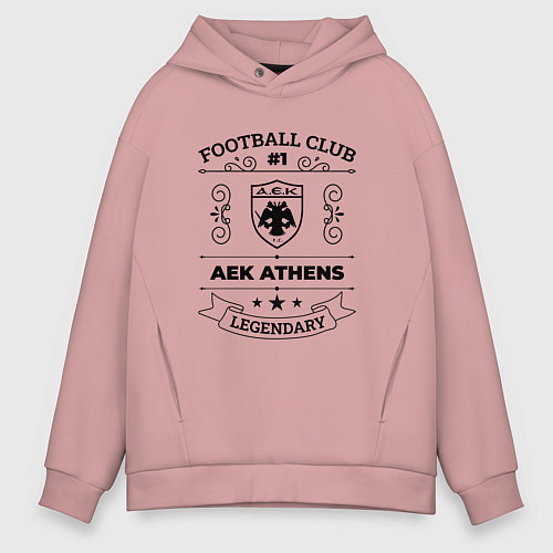 Мужское худи оверсайз AEK Athens: Football Club Number 1 Legendary / Пыльно-розовый – фото 1