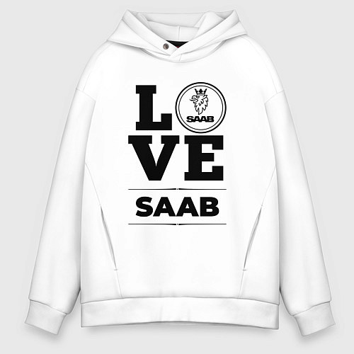 Мужское худи оверсайз Saab Love Classic / Белый – фото 1