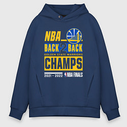 Толстовка оверсайз мужская GOLDEN STATE WARRIORS NBA CHAMPION, цвет: тёмно-синий