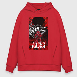 Толстовка оверсайз мужская Akira anime cyberpunk, цвет: красный