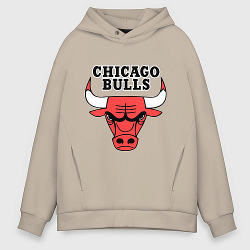 Мужское худи оверсайз Chicago Bulls / Миндальный – фото 1