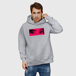 Толстовка оверсайз мужская Anime Sad Eye, цвет: меланж — фото 2