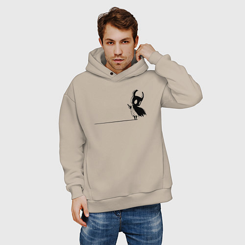 Мужское худи оверсайз Hollow Knight на краю / Миндальный – фото 3