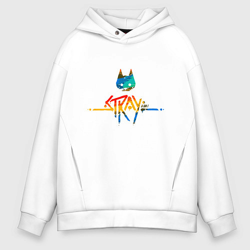 Мужское худи оверсайз Stray Color / Белый – фото 1