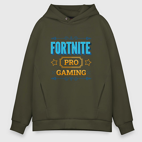 Мужское худи оверсайз Игра Fortnite pro gaming / Хаки – фото 1