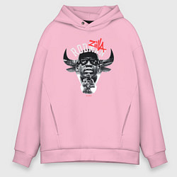 Толстовка оверсайз мужская Деннис Родман:ZILLA:Чикаго Буллз, цвет: светло-розовый