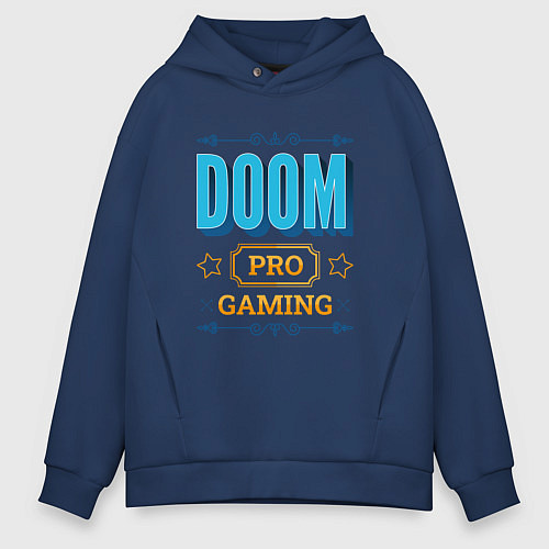Мужское худи оверсайз Игра Doom pro gaming / Тёмно-синий – фото 1